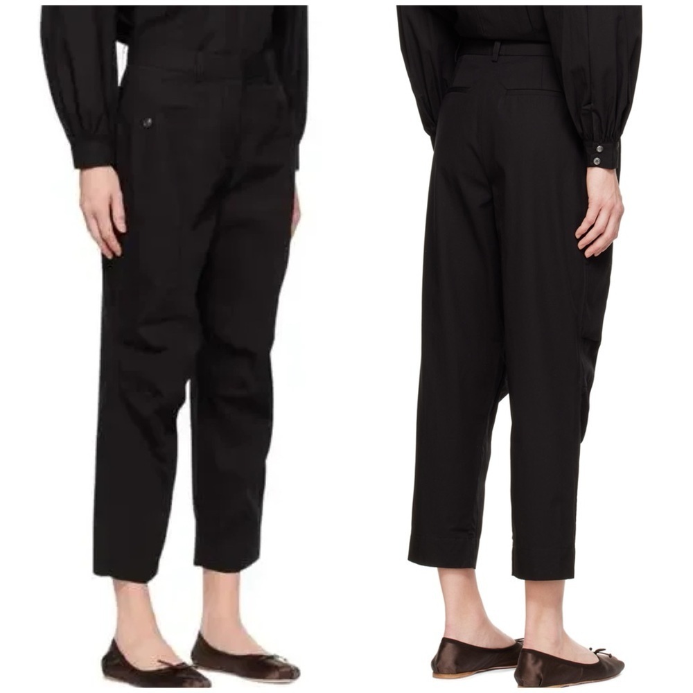 CO Brand Patch Pocket Trouser Pants Black Barrel Cotton Crop Sz 6